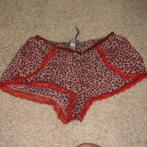 pink cheetah print lounge shorts. worn a couple times, good condition!